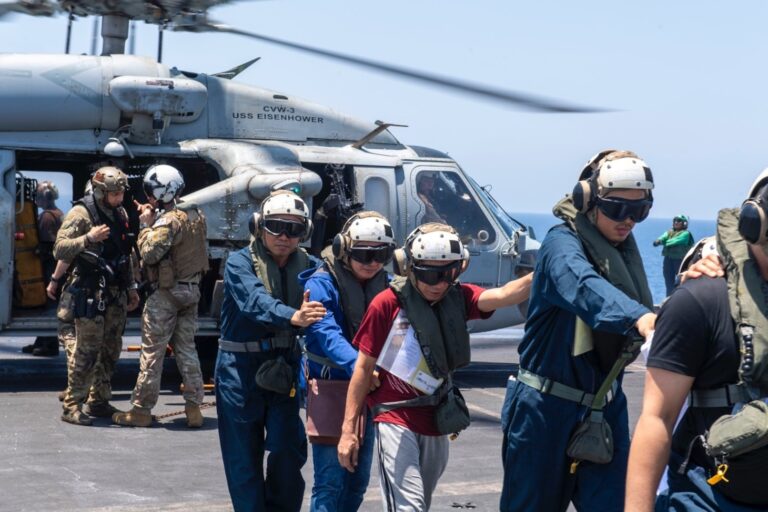 Us Navy Rescues Crew From Ship Struck By Houthis >